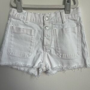 Zara Kids White distressed denim shorts size 10